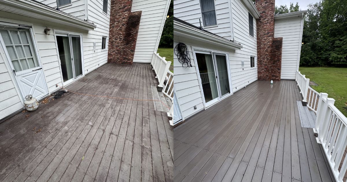 Composite Deck — before and after pressure washing by GMT Power Wash