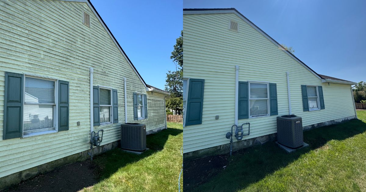House Siding — before and after pressure washing by GMT Power Wash